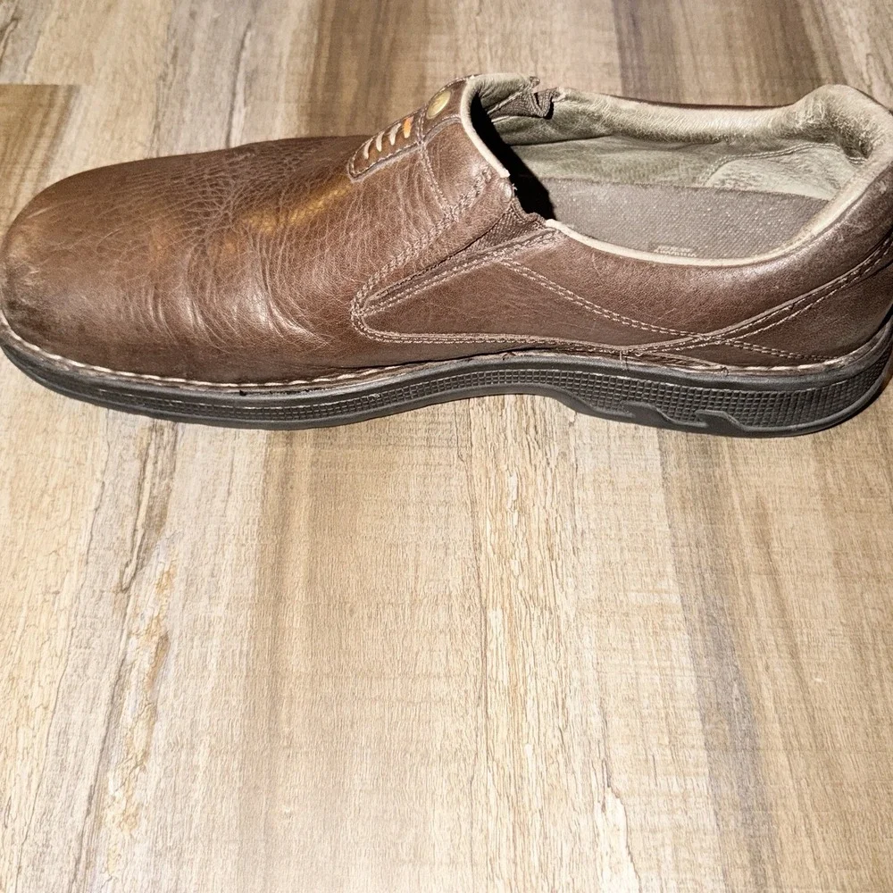 Merrell World Legend Brown Leather Slip On Loafers Mens 13 Comfort Shoes